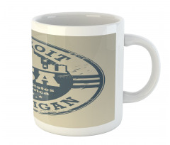 Detroit Michigan Stamp Mug