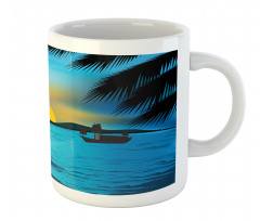 Calm Sunrise Fishing Boat Mug