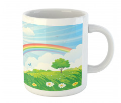 Sun and Rainbow Flowers Mug