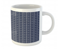 Curvy Floral Motif Tile Mug