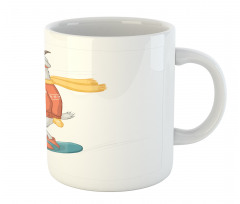 Cartoon Goat Snowboarding Mug