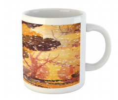 Trees and Bench Snowfall Mug