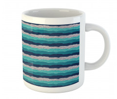 Ornamental Waves in Blue Tones Mug