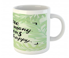 Green Leafy Branches Words Mug