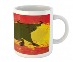 Bull Silhouette on Flag Mug