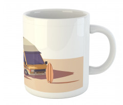 Camper Van Chairs and Surfboard Mug