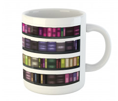 Colorful Books on Shelves Mug