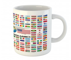 World Flags with Names Mug