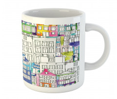 Watercolor Sketch Houses Mug