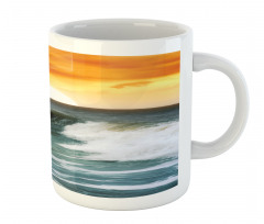 Sunset over Wavy Ocean Mug