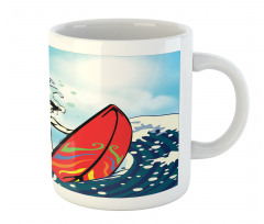 Summer Cartoon Surfing Boy Mug