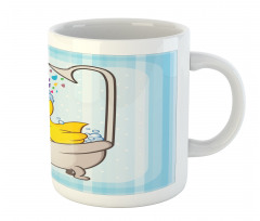 Cartoon Mascot in Bathtub Mug