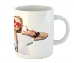 Blond Festival Girl Posing Mug