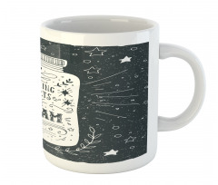 Grunge Style Stars Foliage Mug