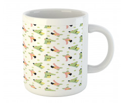 Crocodile Flamingo Doodle Mug