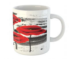 Grunge Brush Flowers Mug