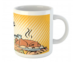 Woman with Cooked Chicken Mug