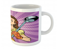 Retro Housewife Cooking Dinner Mug