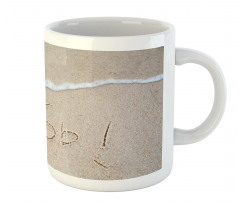 Text on Sand Beach Summer Mug