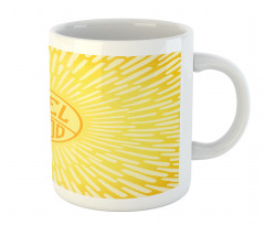 Text Radially Sunbeams Mug