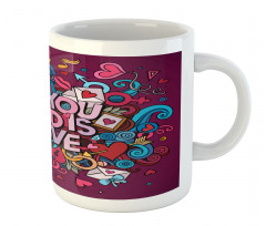 Colorful Cartoon Doodle Art Mug