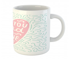 Pink Heart Shapes Doodles Mug