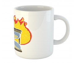 Retro Hourglass on Fire Mug