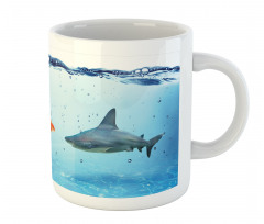 Fish Team up Against Shark Mug