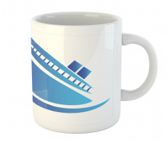 Abstract Blue Ship Mug