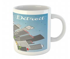 Detroit USA Skyline Art Mug