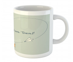 Flying Paper Plane Words Mug