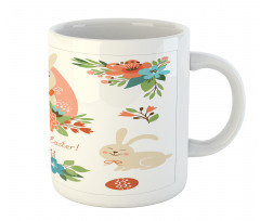 Pastel Bunny Flowers Cartoon Mug