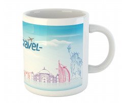 I Love to Travel Words Sky Mug