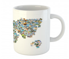 Photos Placed as World Map Mug