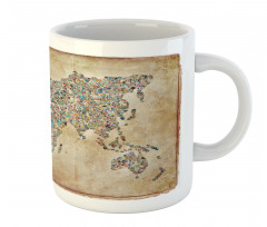 Vintage Collage World Map Mug