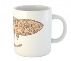 Floral Elephant Head Front Mug