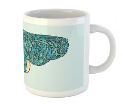 Elephant Head Motif Pattern Mug