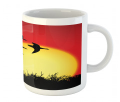 Skein of Geese Migrate Sunset Mug