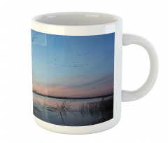 Geese Flying Across Wild Lake Mug