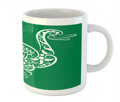 Calligraphic Oriental Floral Mug