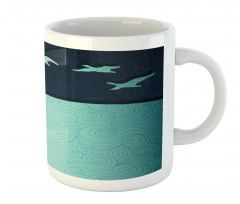 Abstract Birds Curl Ornament Mug