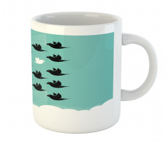 Bird Silhouettes over Clouds Mug