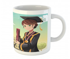 Girl Holding Diploma Mug