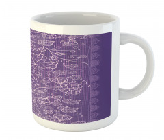 Outline Fruits Vertical Strip Mug