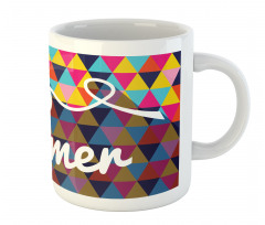 Retro Triangles Hello Summer Mug