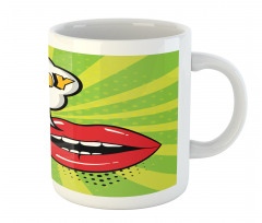 Retro Comic Balloon Lips Art Mug