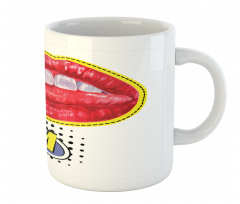 Woman Lips Wording Pop Artwork Mug