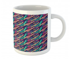 Wavy Diagonal Look Stripes Mug