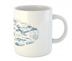 Jellyfish Turtle and Shell Mug