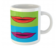 Colored Lips in Squares Mug